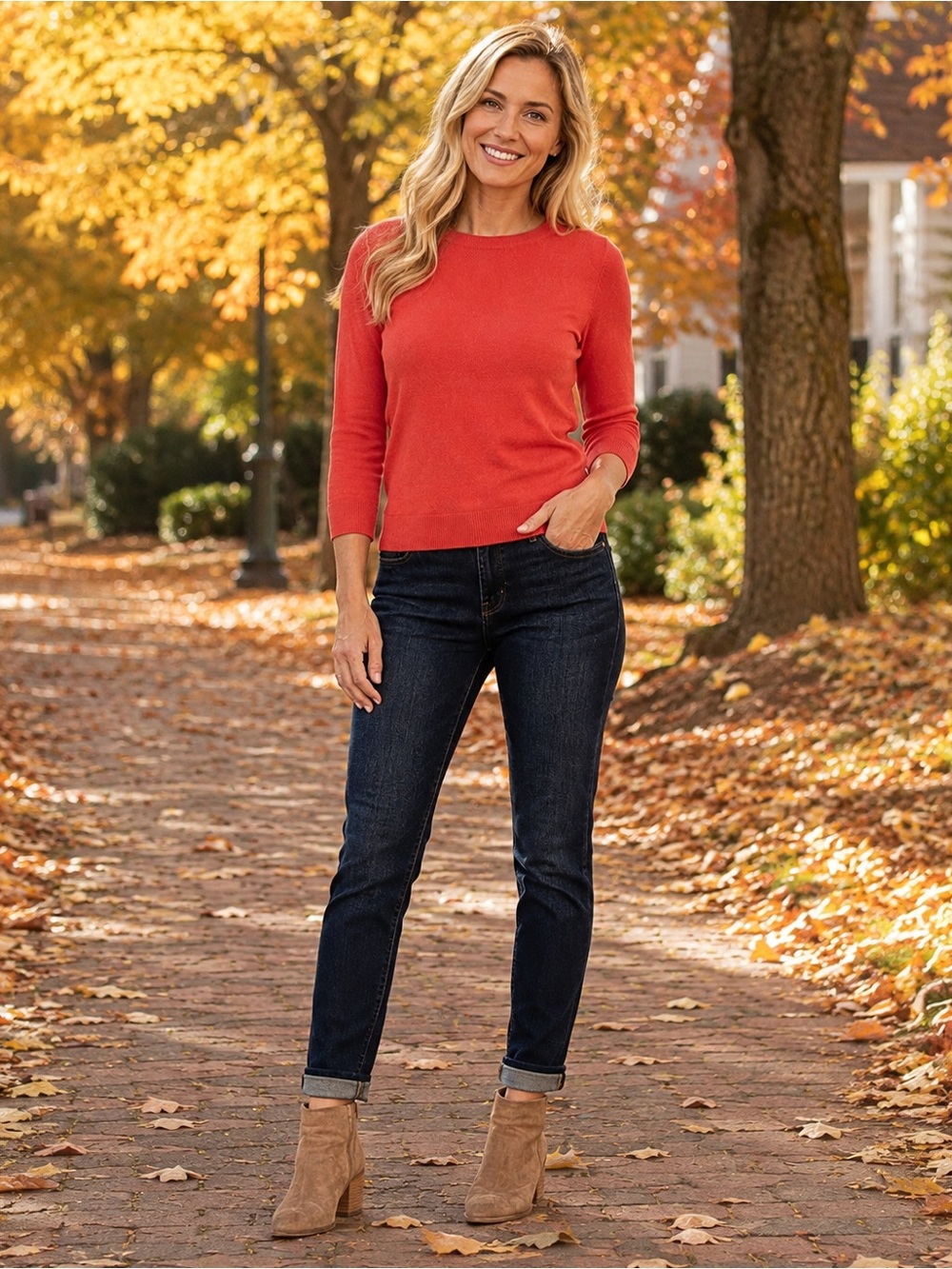 Talbots Orange Crewneck Sweater